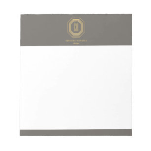 Bloc-note Monogramme Art Déco vintage or/gris
