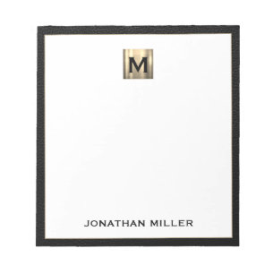 Bloc-note Monogramme Black Gold Nom initial