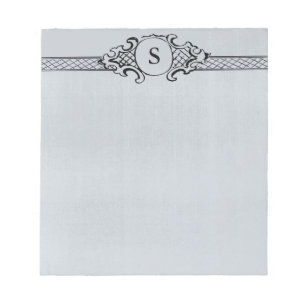 Bloc-note Monogramme Bleu Antique Vintage