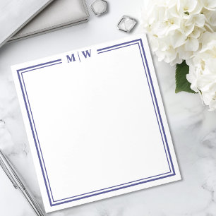 Bloc-note Monogramme Bleu Marine