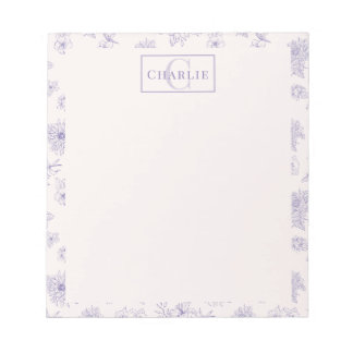 Bloc-note Monogramme Botanique Personnalisé Chien Chat Anima