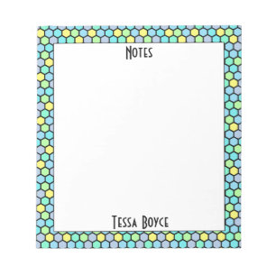 Bloc-note Monogramme brillant néon coloré Motif moderne