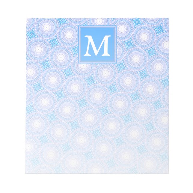 Bloc-note Monogramme Cercles bleu électrique motif (Devant)
