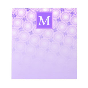 Bloc-note Monogramme cercles violets motif