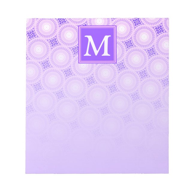 Bloc-note Monogramme cercles violets motif (Devant)