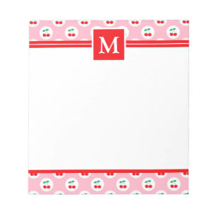 Bloc-note Monogramme Cerises d'Été