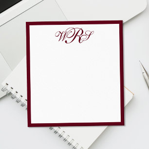 Bloc-note Monogramme Classique Bourgogne