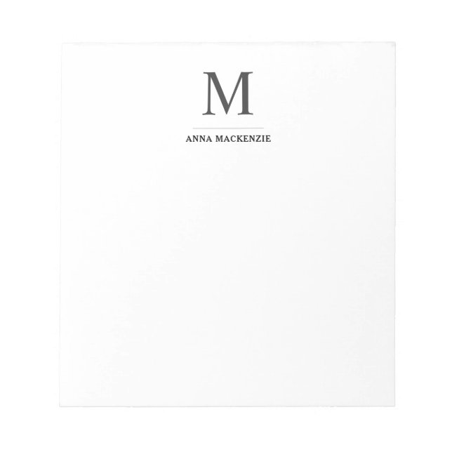 Bloc-note Monogramme classique moderne simple et professionn (Devant)
