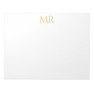 Bloc-note Monogramme Classique Professionnel Minimaliste Sim