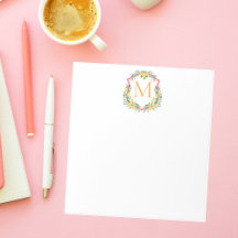 Monogramme Crest citron, rose et orange personnali