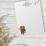 Bloc-note Monogramme Dachshund Personnalisé<br><div class="desc">Cette conception peut être personnalisée dans la zone fournie en modifiant la photo et/ou le texte. Vous pouvez également le customiser en cliquant sur Personnaliser ce Modèle, puis en choisissant l'option cliquer pour customiser et supprimer ou modifier la couleur de l'arrière - plan, ajouter du texte, modifier la couleur ou...</div>