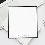Bloc-note Monogramme de calligraphie minimaliste moderne<br><div class="desc">Créez votre propre bloc-notes personnalisé avec un nom de monogramme personnalisé en typographie calligraphique moderne ainsi qu'un design de bordure noire minimaliste.</div>