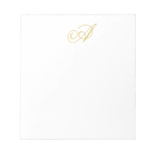 Bloc-note Monogramme de couleur or professionnel classique i