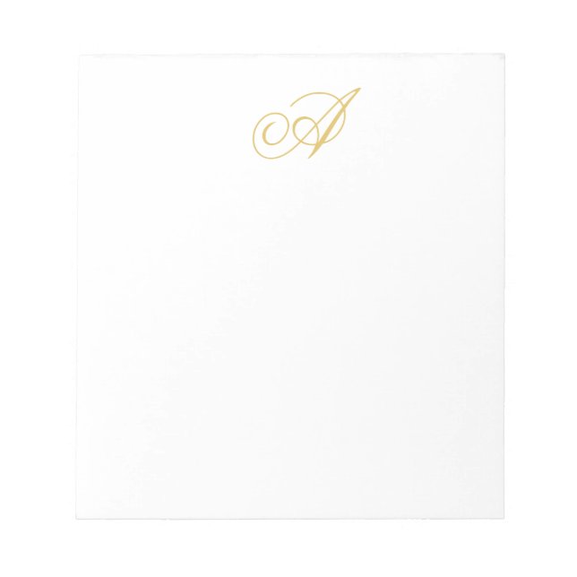 Bloc-note Monogramme de couleur or professionnel classique i (Devant)