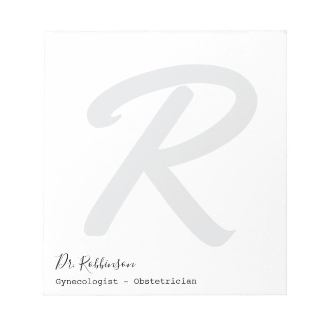 Bloc-note Monogramme de gynécologue obstétricien sur mesure (Devant)