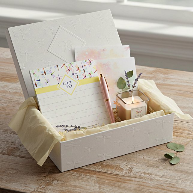 Bloc-note Monogramme de libellules colorées (Créateur téléchargé)