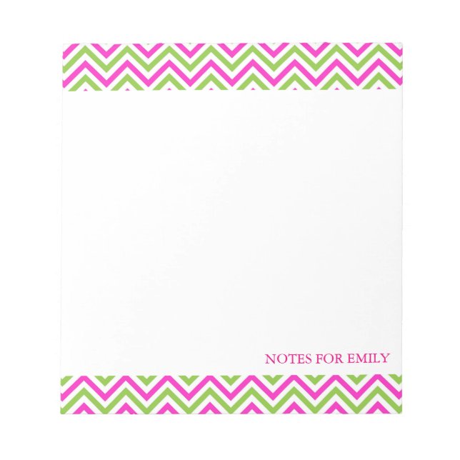 Bloc-note Monogramme de mémo personnalisé Motif Chevron (Devant)