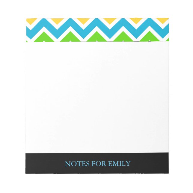 Bloc-note Monogramme de mémo personnalisé Motif Chevron (Devant)