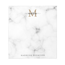 Monogramme de script féminin or marbre moderne