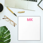 Bloc-note Monogramme d'ombre personnalisé rose initial<br><div class="desc">Monogramme instantané personnalisé Message de la carte initiale rose pour plus de personnalisation</div>