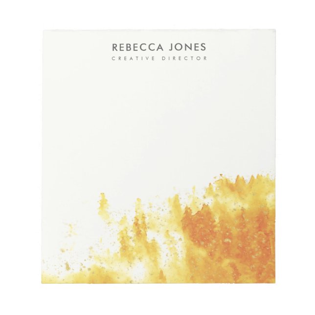 BLOC-NOTE MONOGRAMME DU FOLIAGE D'ARBRE D'EAU JAUNE (Devant)