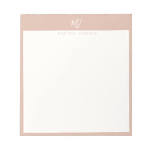 Bloc-note Monogramme élégant en écriture rose