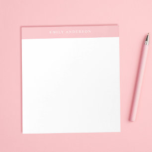 Bloc-note Monogramme Élégant Rose Minimaliste