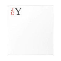Monogramme empilé, rouge et noir personnalisé