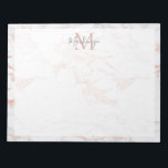 Bloc-note Monogramme en marbre or Rose chic<br><div class="desc">Bloc-notes en marbre de marbre Rose or chic. Ce design présente notre style de feuille d'or faux rose élégant et élégant avec une feuille de velours pour vous aider à avoir plus d'espace d'écriture. Ajoutez votre nom et votre monogramme pour personnaliser ce produit chéri!</div>