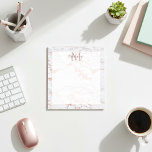 Bloc-note Monogramme en marbre or Rose chic<br><div class="desc">Bloc-notes en marbre de marbre Rose or chic. Ce design présente notre style de feuille d'or faux rose élégant et élégant avec une feuille de velours pour vous aider à avoir plus d'espace d'écriture. Ajoutez votre nom et votre monogramme pour personnaliser ce produit chéri!</div>