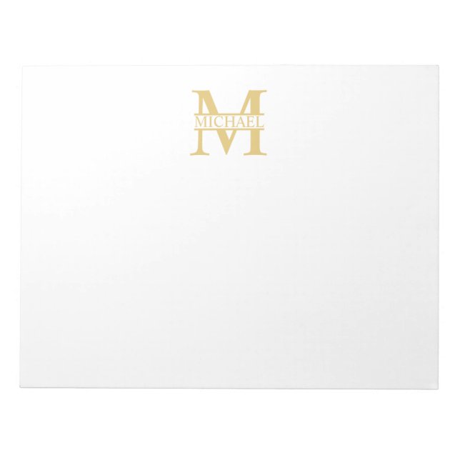 Bloc-note Monogramme et nom d'or personnalisé (Devant)