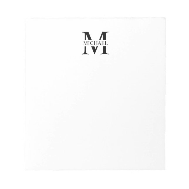 Bloc-note Monogramme et nom personnalisés (Devant)
