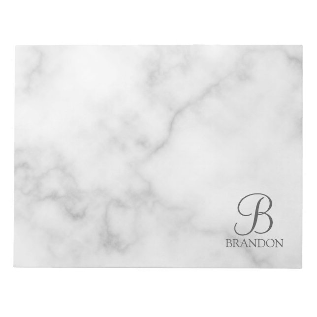 Bloc-note Monogramme et nom personnalisés en script personna (Devant)