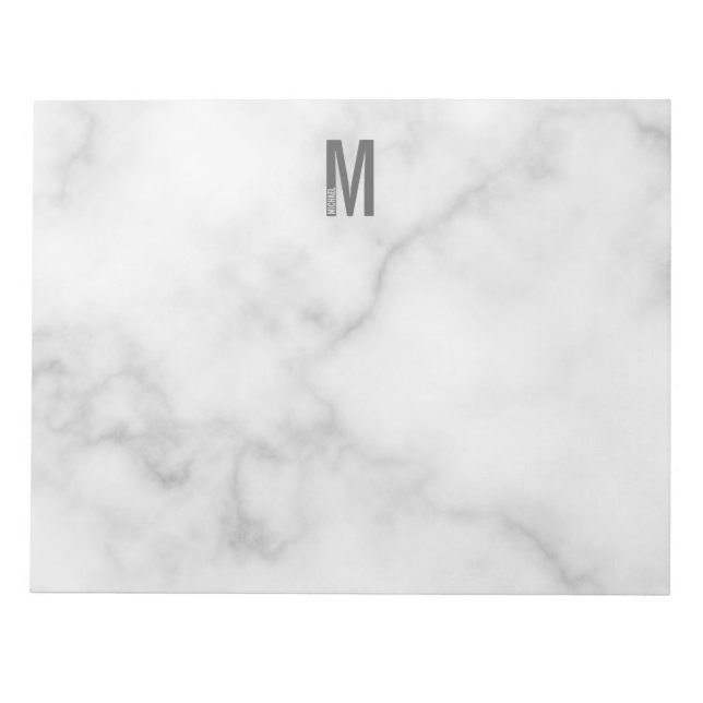 Bloc-note Monogramme et nom personnalisés modernes (Devant)