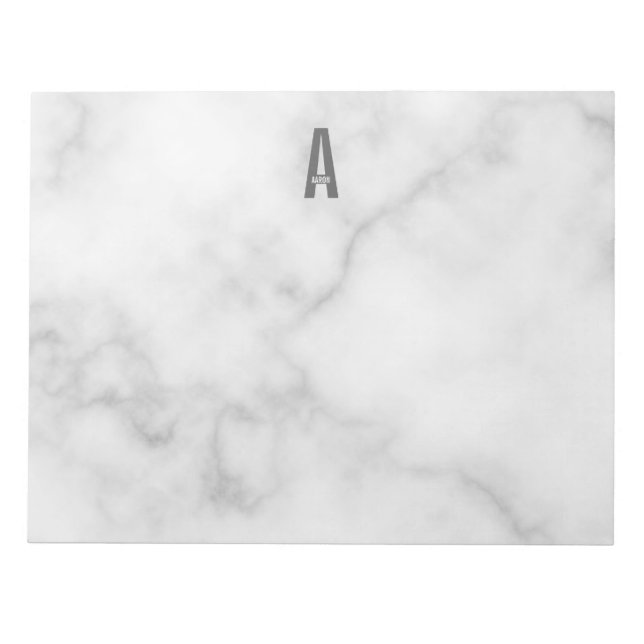 Bloc-note Monogramme et nom personnalisés modernes (Devant)