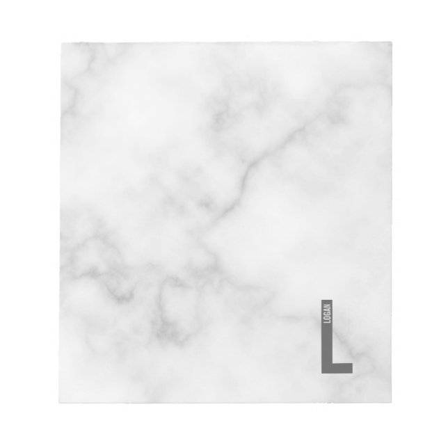 Bloc-note Monogramme et nom personnalisés modernes (Devant)