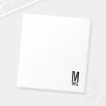 Bloc-note Monogramme et nom personnalisés modernes<br><div class="desc">Monogramme moderne noir et blanc Gras Design avec monogramme personnalisé et nom dans le style de police sans serif moderne en gras.</div>