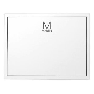 Bloc-note Monogramme et nom personnalisés modernes