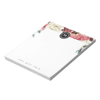 Bloc-note Monogramme floral chic Post It NotePad