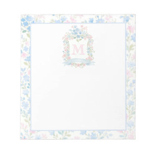 Bloc-note Monogramme Floral Élégant