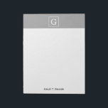 Bloc-note Monogramme Initial Cadre Blanc Gris Foncé<br><div class="desc">Monogramme Initial Cadre Blanc et Gris Foncé Un arrière-plan gris foncé solide élégant avec une zone encadrée blanche pour votre monogramme, nom ou autre texte. Vous pouvez également changer la police du texte, modifier la taille et la couleur de la police, déplacer le texte, etc. Si vous souhaitez ce design...</div>
