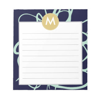 Bloc-note Monogramme initial de la marine et de la monnaie