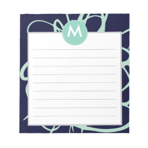 Bloc-note Monogramme initial de la marine et de la monnaie
