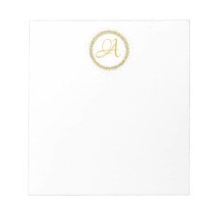 Bloc-note *~* Monogramme minimal de Parties scintillant d'or