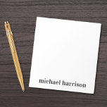 Bloc-note Monogramme minimaliste de typographie moderne<br><div class="desc">Bloc-notes personnel monogramme avec votre nom en gras minimaliste typographie moderne. Si nécessaire,  ajustez la taille de la police dans l'outil de conception pour les noms plus courts ou plus longs.</div>