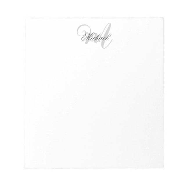 Bloc-note Monogramme Minimaliste Moderne Simple (Devant)