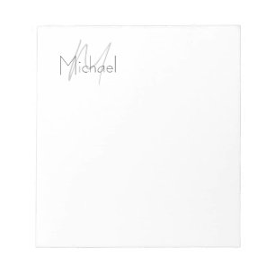 Bloc-note Monogramme Minimaliste Moderne Simple Nom