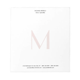 Bloc-note Monogramme minimaliste moderne simple professionne