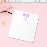 Bloc-note Monogramme moderne de l'aquarelle de poulet<br><div class="desc">Bloc-notes moderne Chick Watercolor Bow Monogram</div>