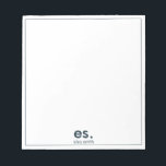 Bloc-note Monogramme Moderne Élégant Minimal Bleu et Blanc<br><div class="desc">Monogramme Moderne Élégant Minimal Bloc-notes bleu et blanc</div>